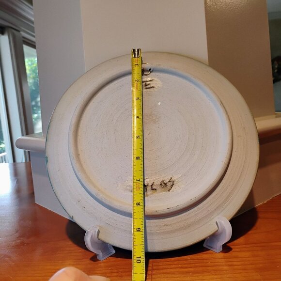 Artist Signed Pottery Comedy & Tragedy Mask Decorative Plate Wall Decor - Picture 5 of 5